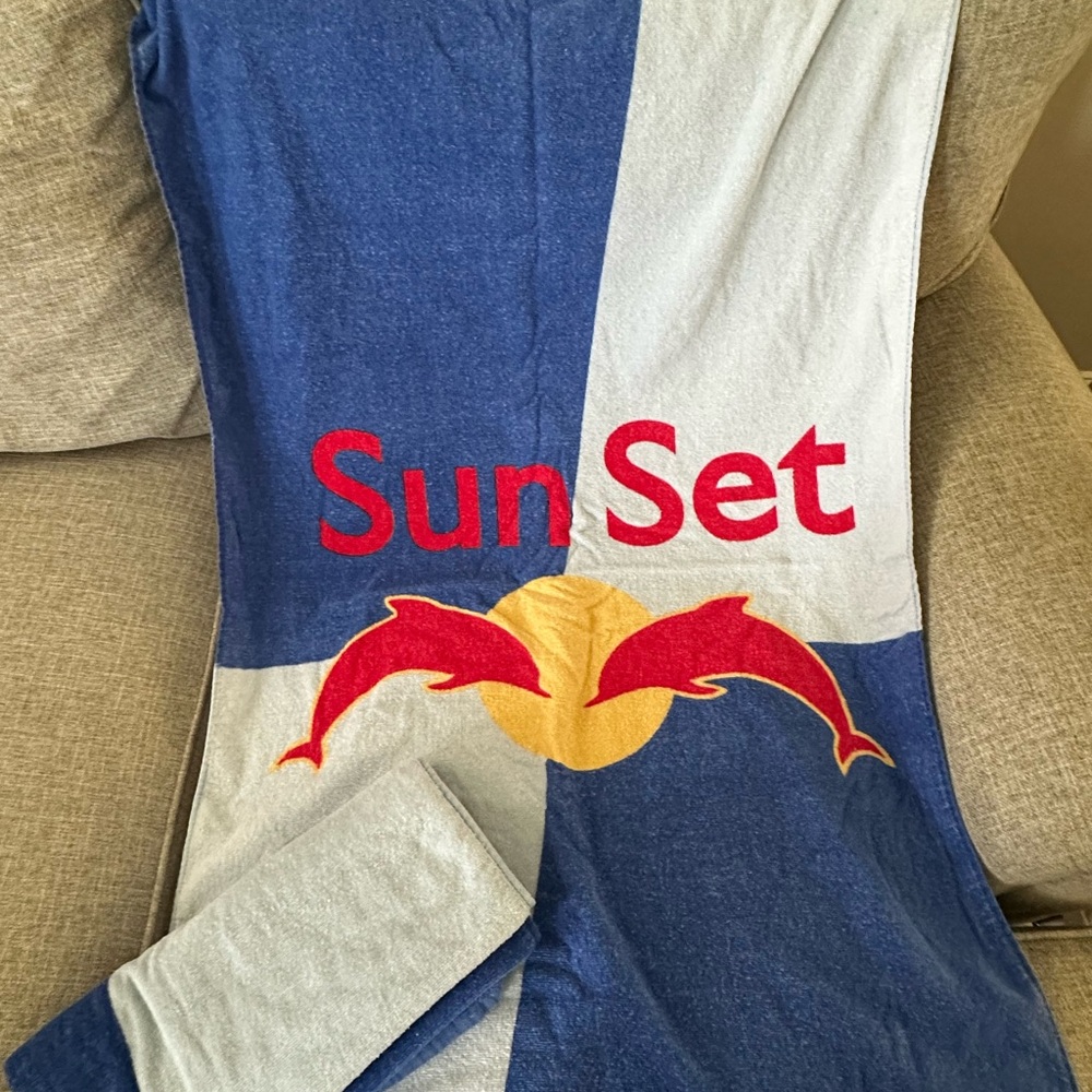 Vibrant Blue and Red Beach Towels set of 2